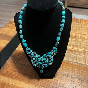 NIB- Turquoise nugget and chip necklace